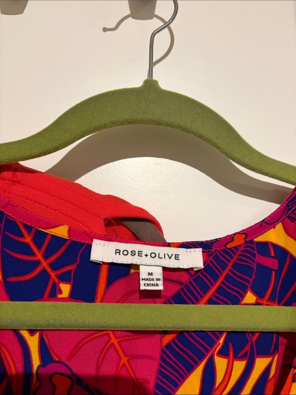 Rose & Olive Multicolor Printed top with Tie-Front and red Halogen top. - Picture 2 of 3